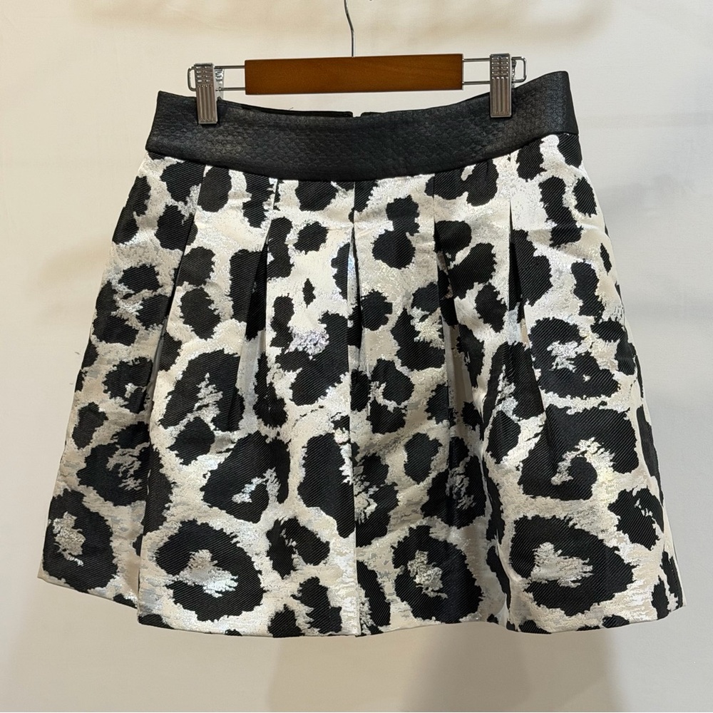 BANANA REPUBLIC Metallic Jacquard Leopard Skirt